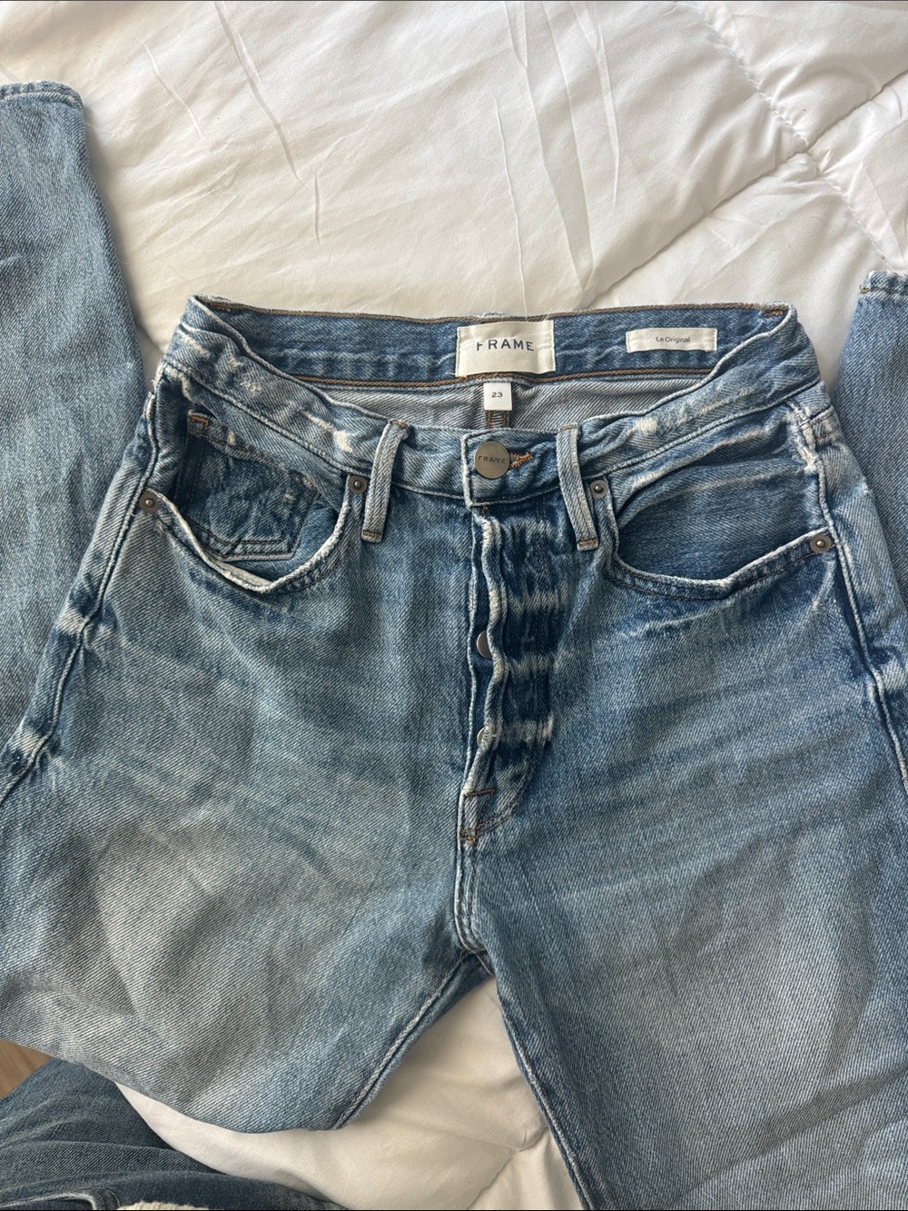 Frame Denim Faded Blue High-Rise Women's Jeans- Le Original (23)